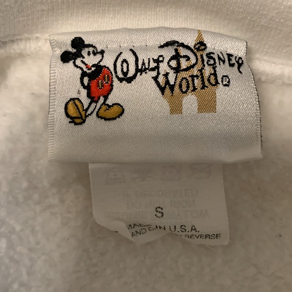 Walt Disney World White Unisex Sweatshirt with Rainbow Logo, EUC, Wmn’s L - Mn S - Picture 5 of 6